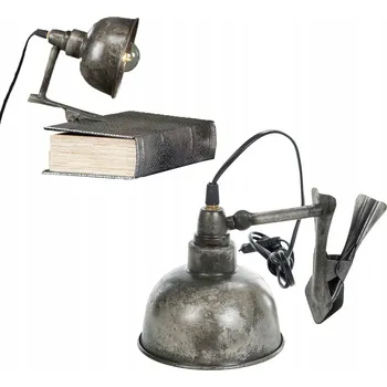 Lampička KLIPOVÁ LAMPIČKA na stůl noční kovová loft stříbrná