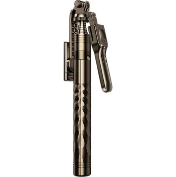 Techsuit - Selfie tyč (K28) - kompaktní stativový držák s dálkovým ovládáním Bluetooth, 360, skládací, 175 cm - černá