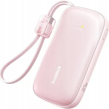 Datový kabel Baseus - Power Bank EnerFill FC21 Qpow 3 Ultra (E0027L02) - s odpojitelným kabelem, 10000mAh, 22,5W, USB, USB-C - Nebula Pink