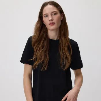 Dámské tričko Reserved - Tričko z&nbsp;mercerované bavlny - černý - 2292T-99X - 2292T-99X-M-9