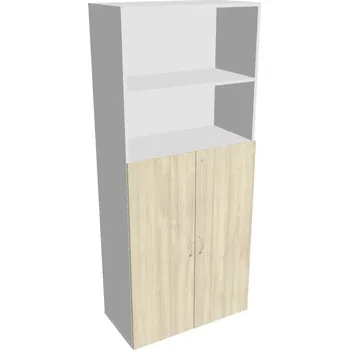 Policová skříň Skříň policová dveřová DZ 5 80 04 (Jednobodové zamykání) - AKÁT , BÍLÁ