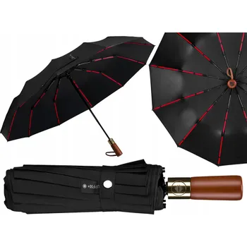 Peterson automatický skládací deštník s pouzdrem, černý