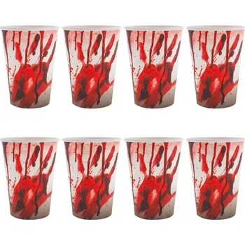 Party dekorace Papírové kelímky krvavé šmouhy 8ks
