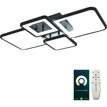 STROPNÍ SVÍTIDLO STROPNÍ SVÍTIDLO LED ZÁVĚSNÝ ČERNÝ LUSTR MODERNÍ S DÁLKOVÝM OVLADAČEM 54W