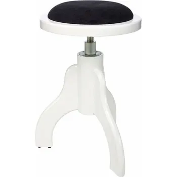 Klávesový nástroj HS Klavírní stolička s kulatým sedákem - matná bílá