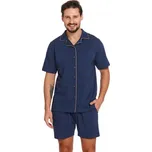 Tmavě modré pánské krátké pyžamo klasického střihu Velikost: 2XL