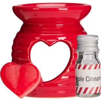 Kosmetická sada Dárková sada s olejovou lampou a voskem - červená