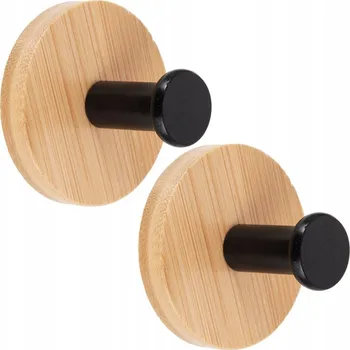 Věšák Háček věšák samolepicí dřevěný kovový černý 5 cm 2 ks