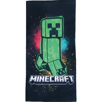 Dětské zboží Halantex • Bavlněná plážová osuška Minecraft - motiv Creeper Graffiti - 100% bavlna - 70 x 140 cm