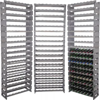 Stojan na víno Stojan na víno modulární regál na 18 lahví (8 řad) - VYSOKÝ, BEZ NUTNOSTI NÁŘADÍ