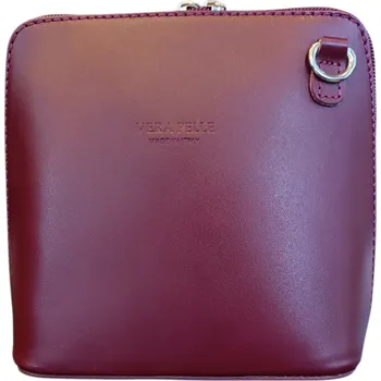 Kabelka Vera Pelle kožená malá dámská crossbody vínová 8751 vinova