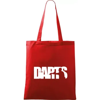 Darts - nápis se šipkařem - Taška bavlněná - 42 x 38 cm ( Červená )