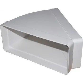 Ventilační potrubí Vents Koleno pro čtyřhranné potrubí 45st. vodorovné 110x55 mm PVC