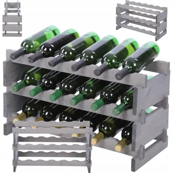 Stojan na víno Stojan na lahve modulový regál na víno 3x6 lahví POLSKÝ EKO BEZ NÁŘADÍ
