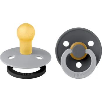 BIBS Colour Fusion - dudlík z přírodního kaučuku 2ks velikost 2 - Cloud/Iron mix