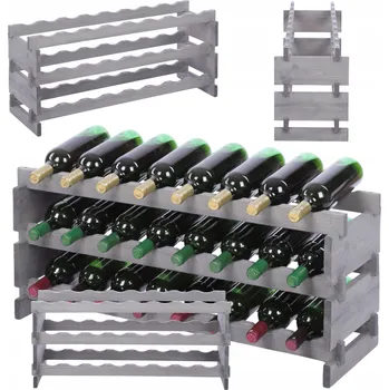 Stojan na víno Stojan na víno modulární regál na lahve 3x8 lahví - PRO VŠECHNY TYPY LAHVÍ