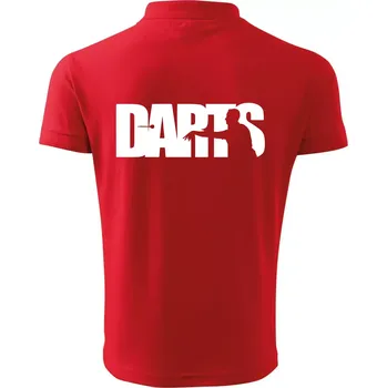 Pánská košile Darts - nápis se šipkařem - Polokošile pánská Pique Polo 203 - 5XL ( Červená )
