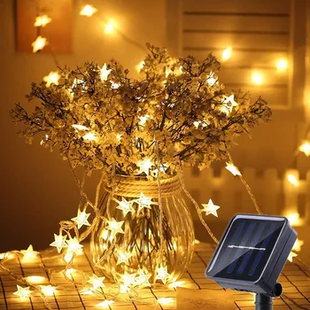 LED páska X-SITE LED světelný řetěz solární HVĚZDA XX007 20m teplá bílá