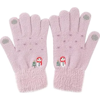 Rukavice Techsuit - Rukavice (ST0011) - z norkové kožešiny, velikost 21 cm - fialové