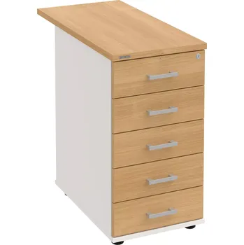 Zásuvkový kontejner Kancelářský kontejner K 35 C P 80 - DUB , BÍLÁ