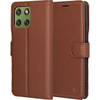 Pouzdro na mobilní telefon Flipové pouzdro Techsuit Leather Folio pro Motorola Edge 70 - Hnědé