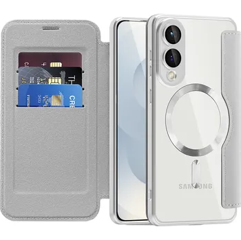 Pouzdro na mobilní telefon Techsuit - Pouzdro SmartMag Book - Samsung Galaxy S25 Edge - šedé