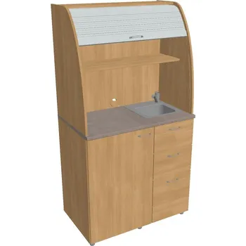 Kuchyňská linka Kuchyň soliterní pravá - KU 3 3 P (s lednicí dřezem a baterií) - DUB , DUB