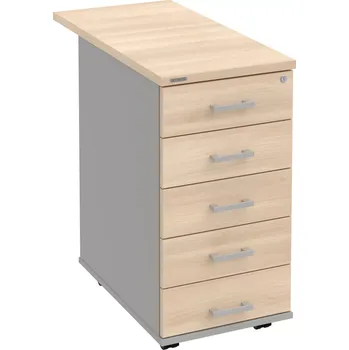 Zásuvkový kontejner Kancelářský kontejner K 35 C N 80 - AKÁT , ŠEDÁ