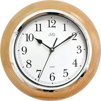 Hodiny DŘEVĚNÉ KULATÝ HNĚDÉ TICHÉ HODINY NÁSTĚNNÉ RETRO JVD NS7111.68 29 cm