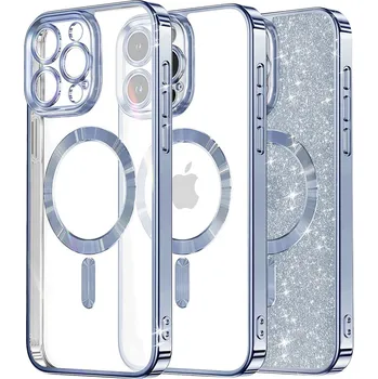 Pouzdro na mobilní telefon Techsuit - Luxusní třpytivý MagSafe - iPhone 16 Pro Max - světle modrý