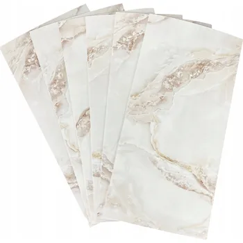 Obklad Dekorativní Panely Sada 6 kusů PVC Obkladové Desky na Stěnu Vzor Mramor 60x30cm