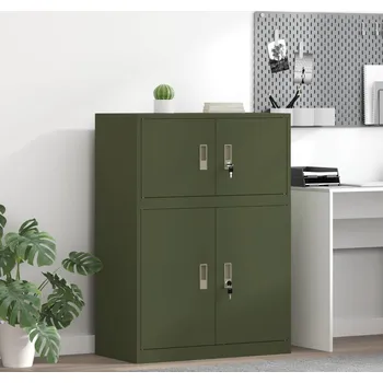 Zásuvkový kontejner vidaXL Úložná skříňka Olivově zelená 80 x 40 x 40 cm Ocel [891674]