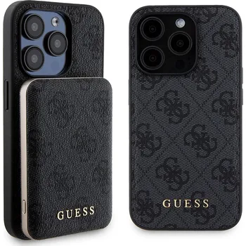 Pouzdro na mobilní telefon Guess - Pevné pouzdro Powerbank MagSafe (GUBPM5P15L4GEMGK) - iPhone 15 Pro - černé