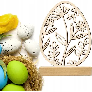 Obraz VELIKONOČNÍ VEJCE LOFT DŘEVĚNÁ FIGURKA DEKORACE 18cm DÁREK Velikonoce VEJCE