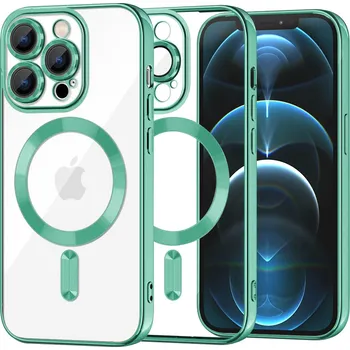 Pouzdro na mobilní telefon Techsuit - Luxusní křišťálový MagSafe - iPhone 12 Pro Max - světle zelený