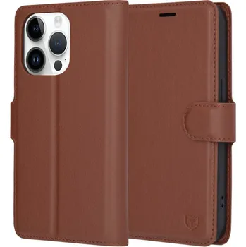 Pouzdro na mobilní telefon Techsuit - Kožené pouzdro - iPhone 14 Pro - hnědé