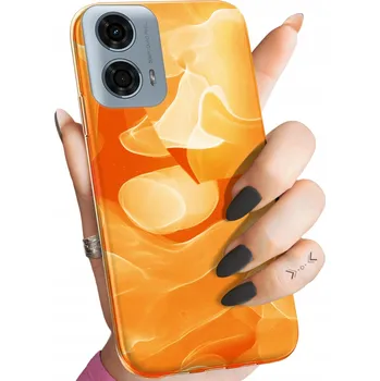 Pouzdro na mobilní telefon Zadní Kryt Hello Case pro MOTOROLA MOTO G24 / MOTO G04 oranžový