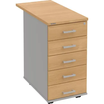 Zásuvkový kontejner Kancelářský kontejner K 35 C N 80 - DUB , ŠEDÁ