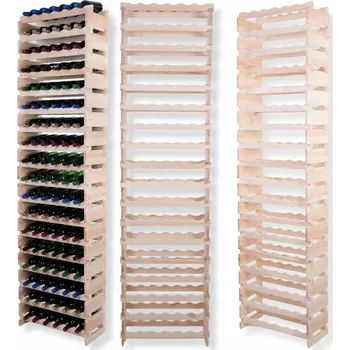 Stojan na víno Stojan na lahve, modulární regál na víno 18x6 lahví, VYSOKÝ, BEZ NÁŘADÍ