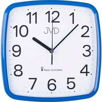 Hodiny MALÉ MODRÉ RÁDIOVĚ ŘÍZENÉ ČITELNÉ HODINY NA ZEĎ JVD RH616.5 24 c