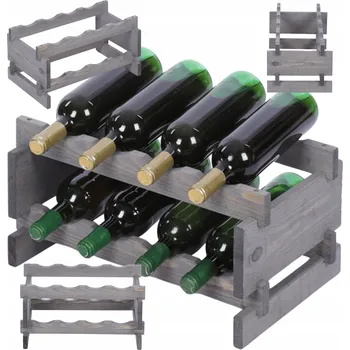 Stojan na víno Stojan na víno modulární regál na lahve 2x4 lahví ÚZKÝ ECO BEZ NÁŘADÍ