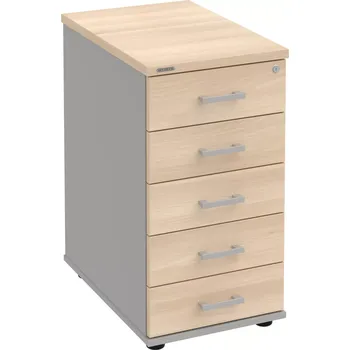 Zásuvkový kontejner Kancelářský kontejner K 35 C N - AKÁT , ŠEDÁ