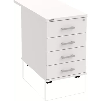 Zásuvkový kontejner Kancelářský kontejner K 34 C P 80 - BÍLÁ , BÍLÁ