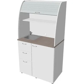 Kuchyňská linka Kuchyň soliterní levá - KU 3 3 L (s lednicí, dřezem a baterií) - BÍLÁ , BÍLÁ