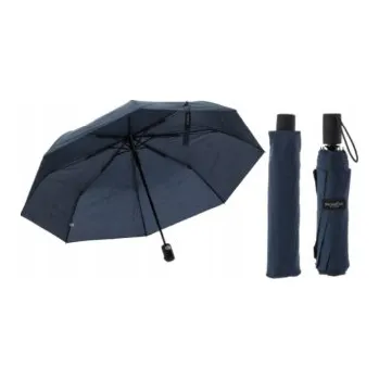 AUTOMATICKÝ SKLÁDACÍ DEŠTNÍK S POUZDREM, POLOAUTOMATICKÝ, TMAVĚ MODRÝ