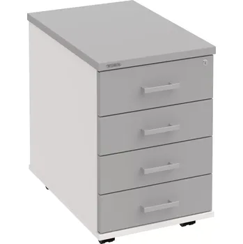 Zásuvkový kontejner Kancelářský kontejner K 34 C N - ŠEDÁ , BÍLÁ