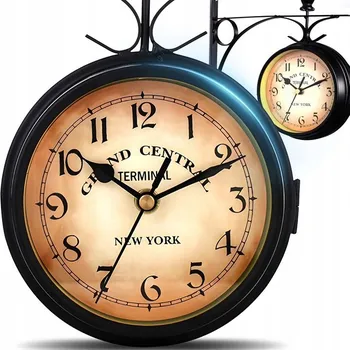 Hodiny Nástěnné hodiny Oboustranné nádražní 29 Cm Černé