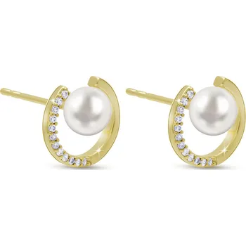 Náušnice PARIS 3897 Perlička ve zlatém kruhu Ellami