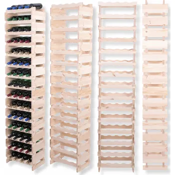 Stojan na víno Stojan na víno modulární regál na lahve 15x4 lahví VYSOKÝ BEZ NÁŘADÍ