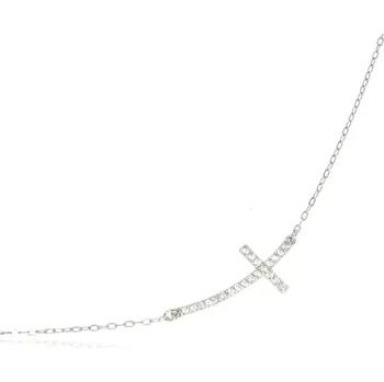 Náramek Zlatnictví Helios Náramek bílé zlato s křížkem